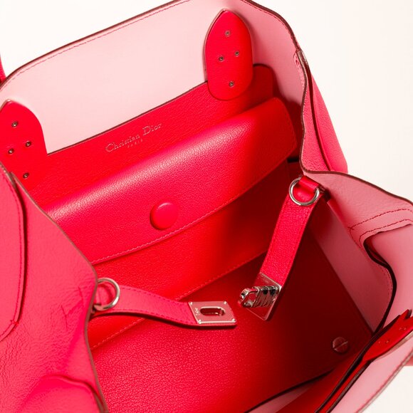 Christian Dior Open Bar Small Pink Supple Grained Calfskin Leather Tote - Picture 12 of 14